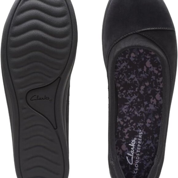 Women's Canvas Ballet Flat 8 Black Pull-On Elegant Comfort Casual Shoes - Picture 4 of 4